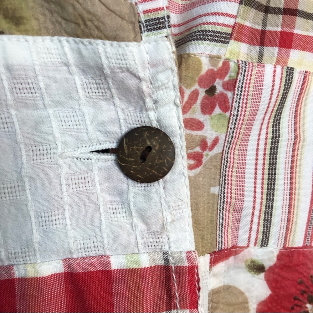 Quilted patchwork shacket w/ 3/4 length sleeves K… - image 5